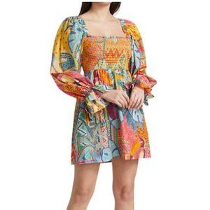FARM RIO Summer Tapestry Mini Dress